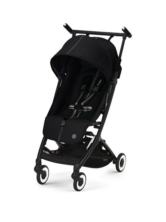 front image of cybex-libelle-lightweight-compact-pushchair-2023-moon-black