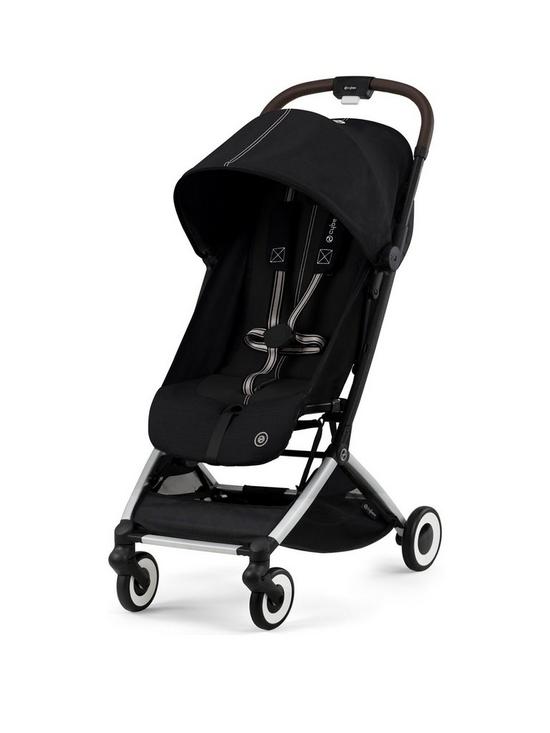front image of cybex-orfeo-lightweight-compact-pushchair-2023-moon-black