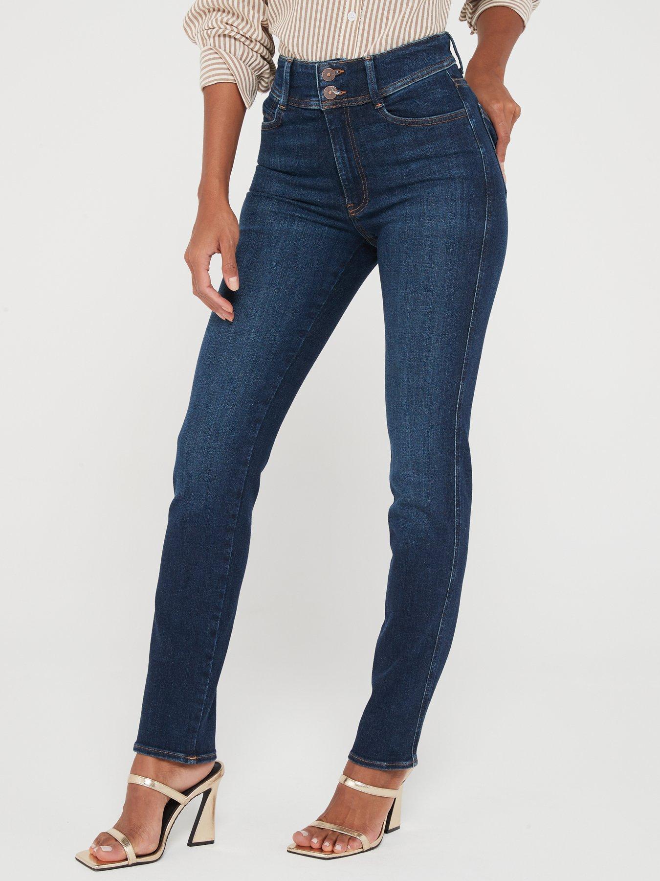 undefined Sculpt Straight Jeans With Stretch- Dark Wash