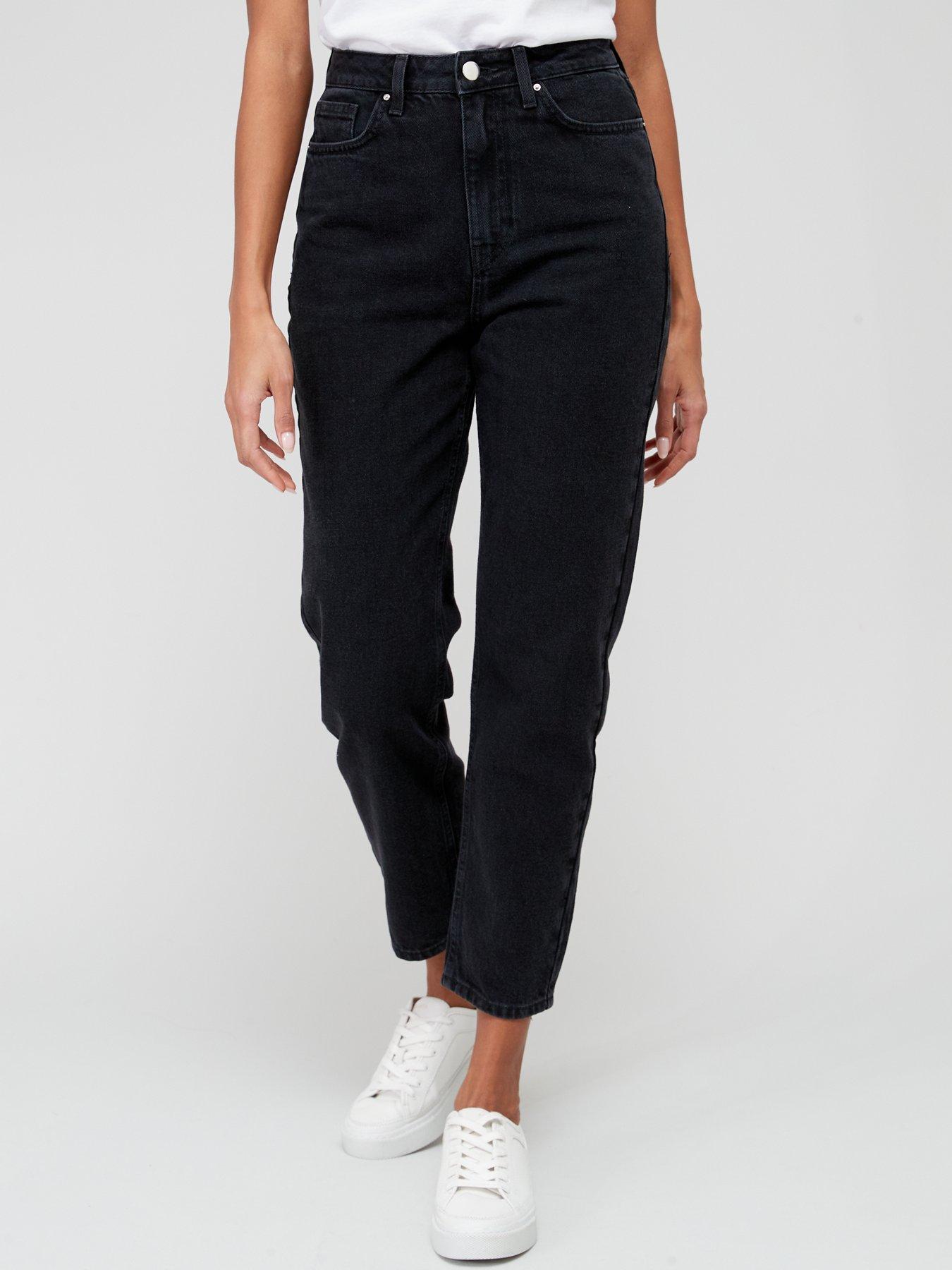 Super high waisted hot sale black mom jeans