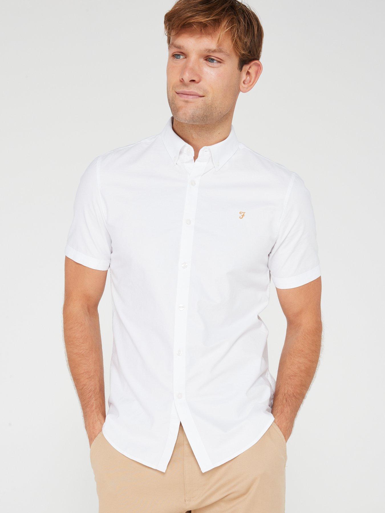 farah white short sleeve shirt