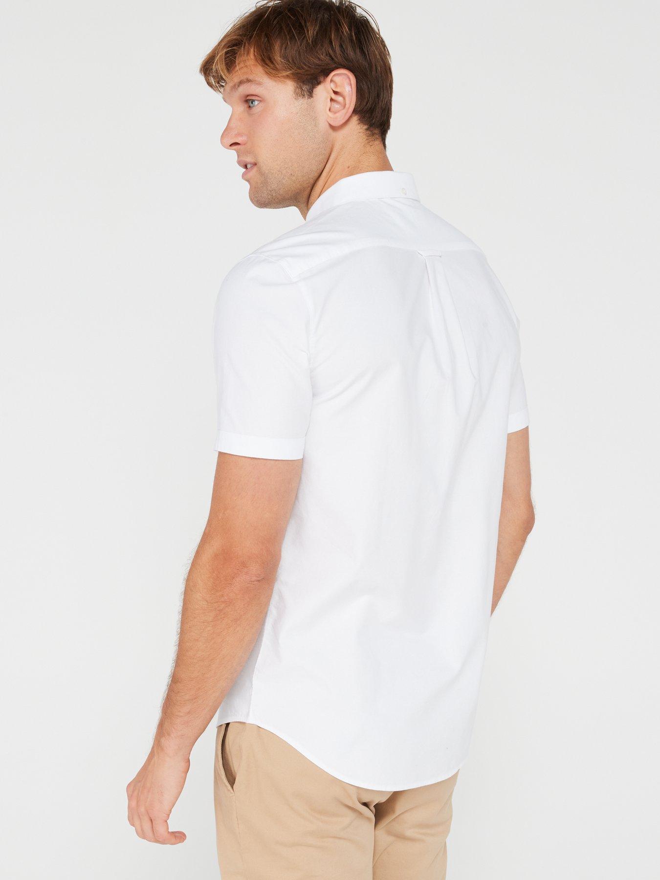 farah white short sleeve shirt