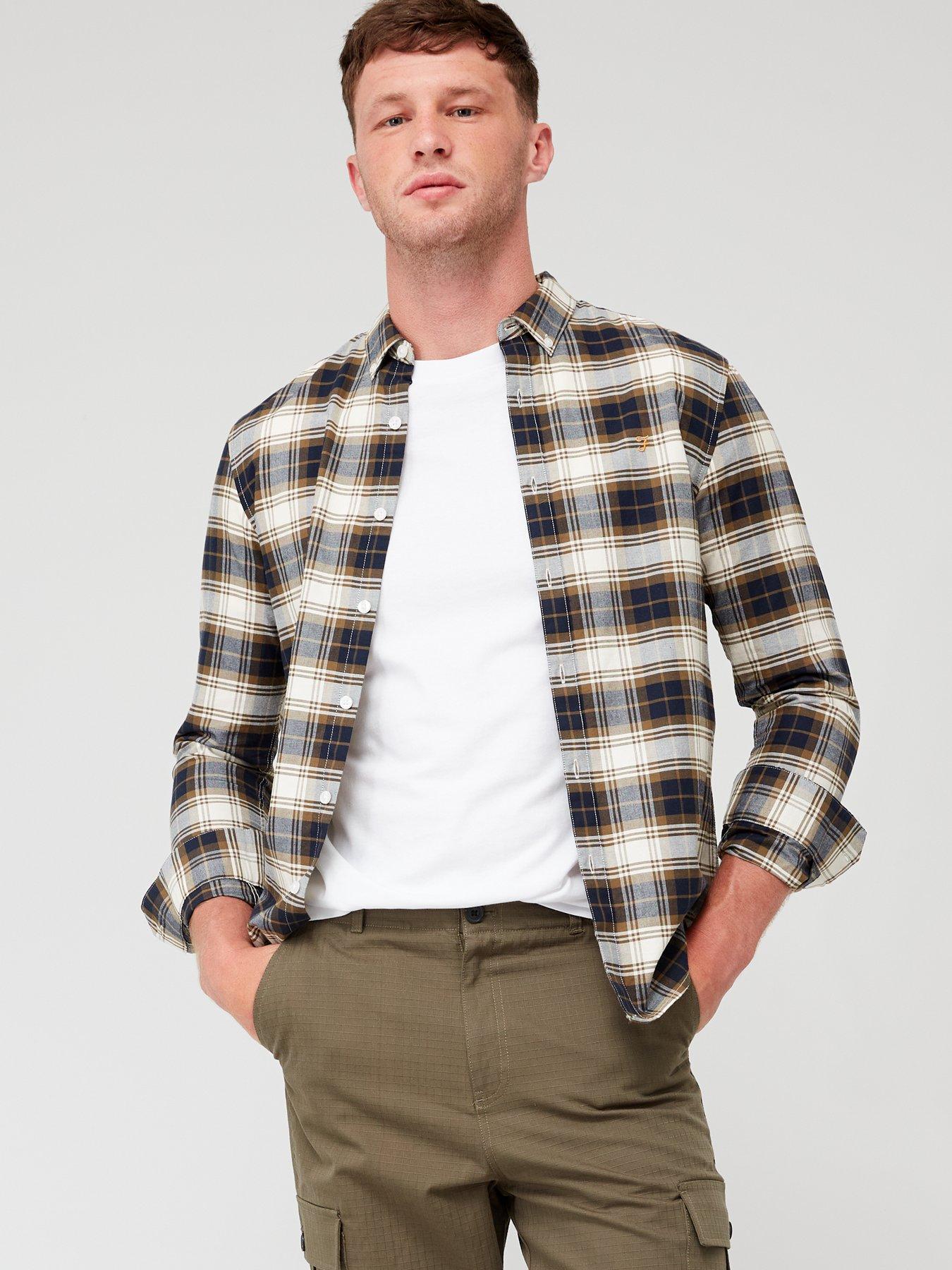 farah-brewer-long-sleeve-check-oxford-shirt-dark-khaki