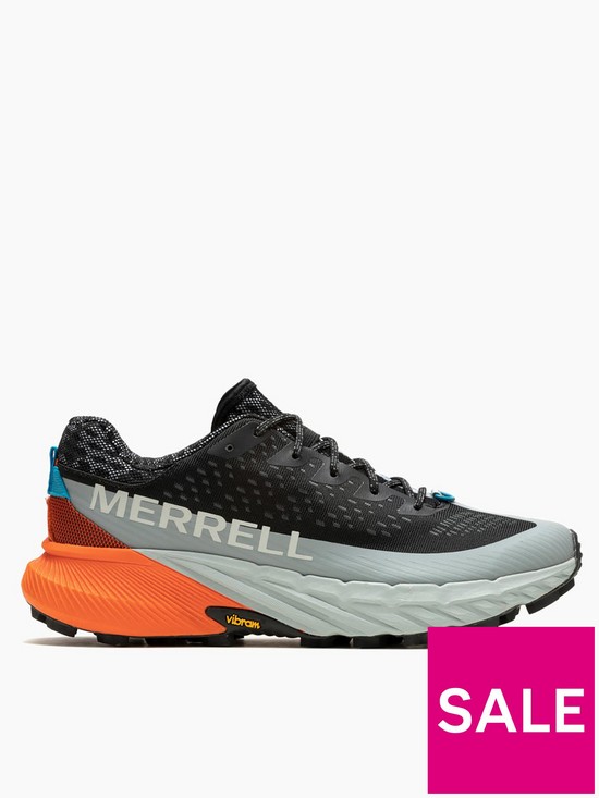 front image of merrell-mens-agility-peak-5-shoes-black