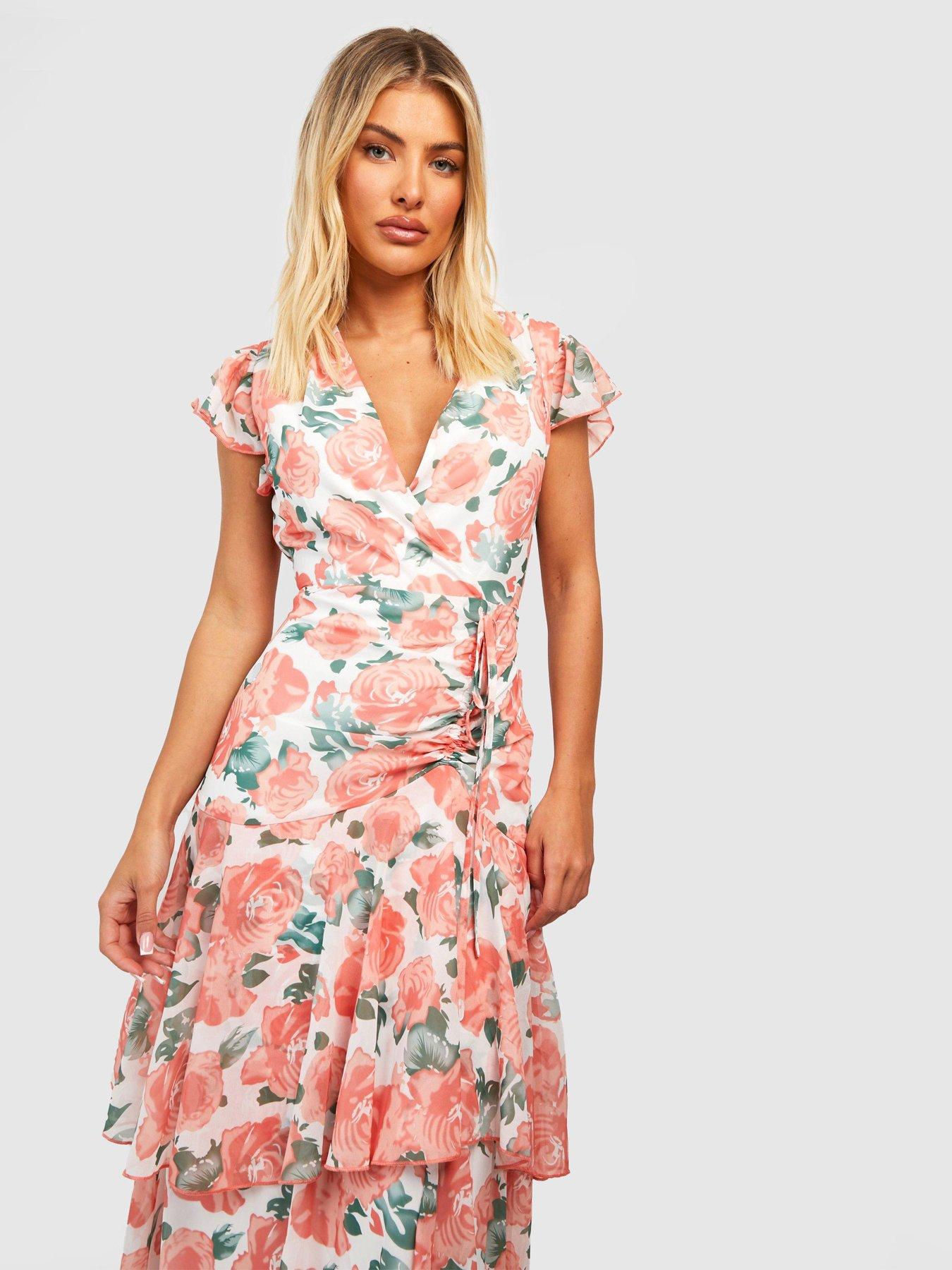 Floral chiffon clearance dresses uk