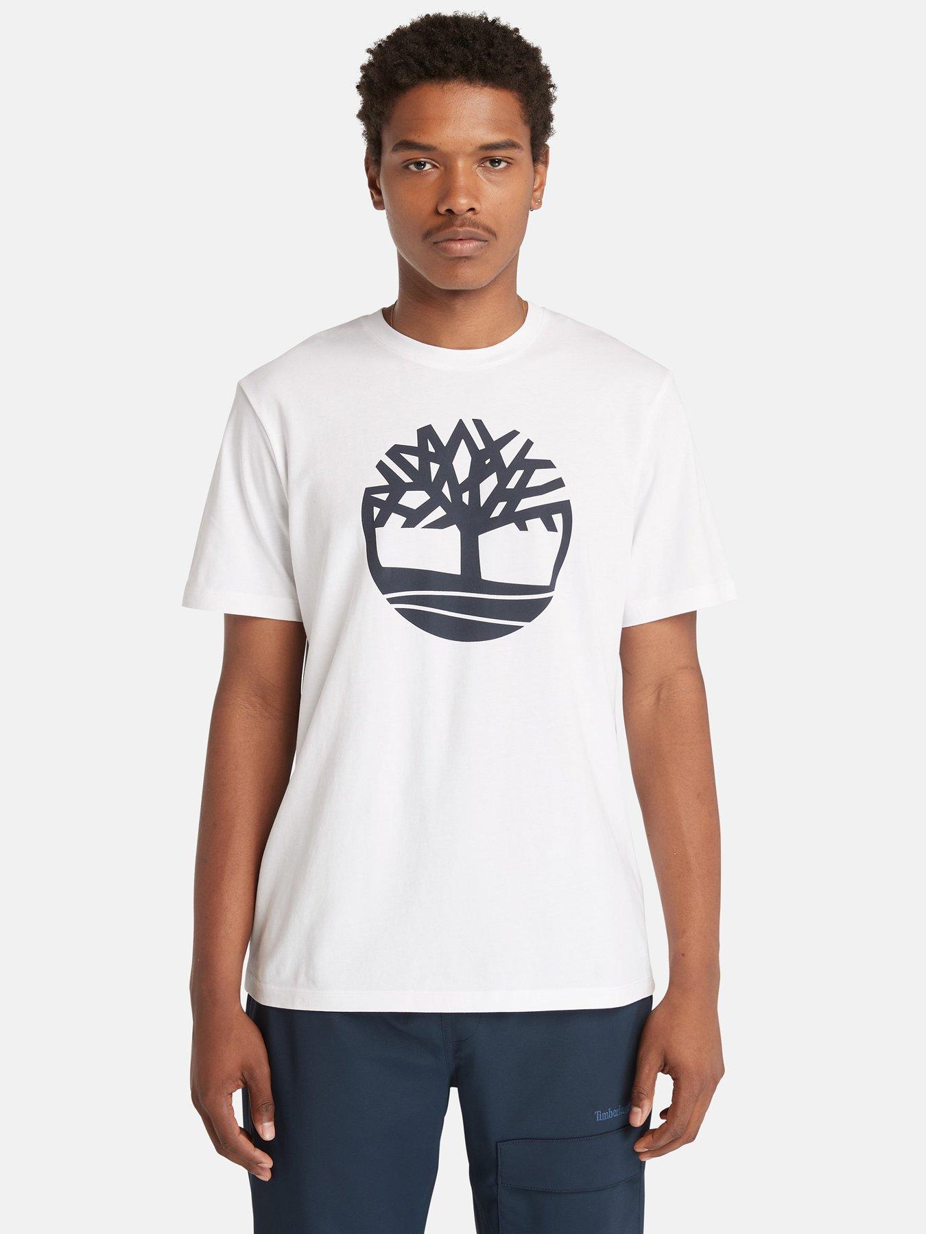 Image 1 of 5 of Timberland Kennebec River Short Sleeve Tree Logo T-Shirt - White