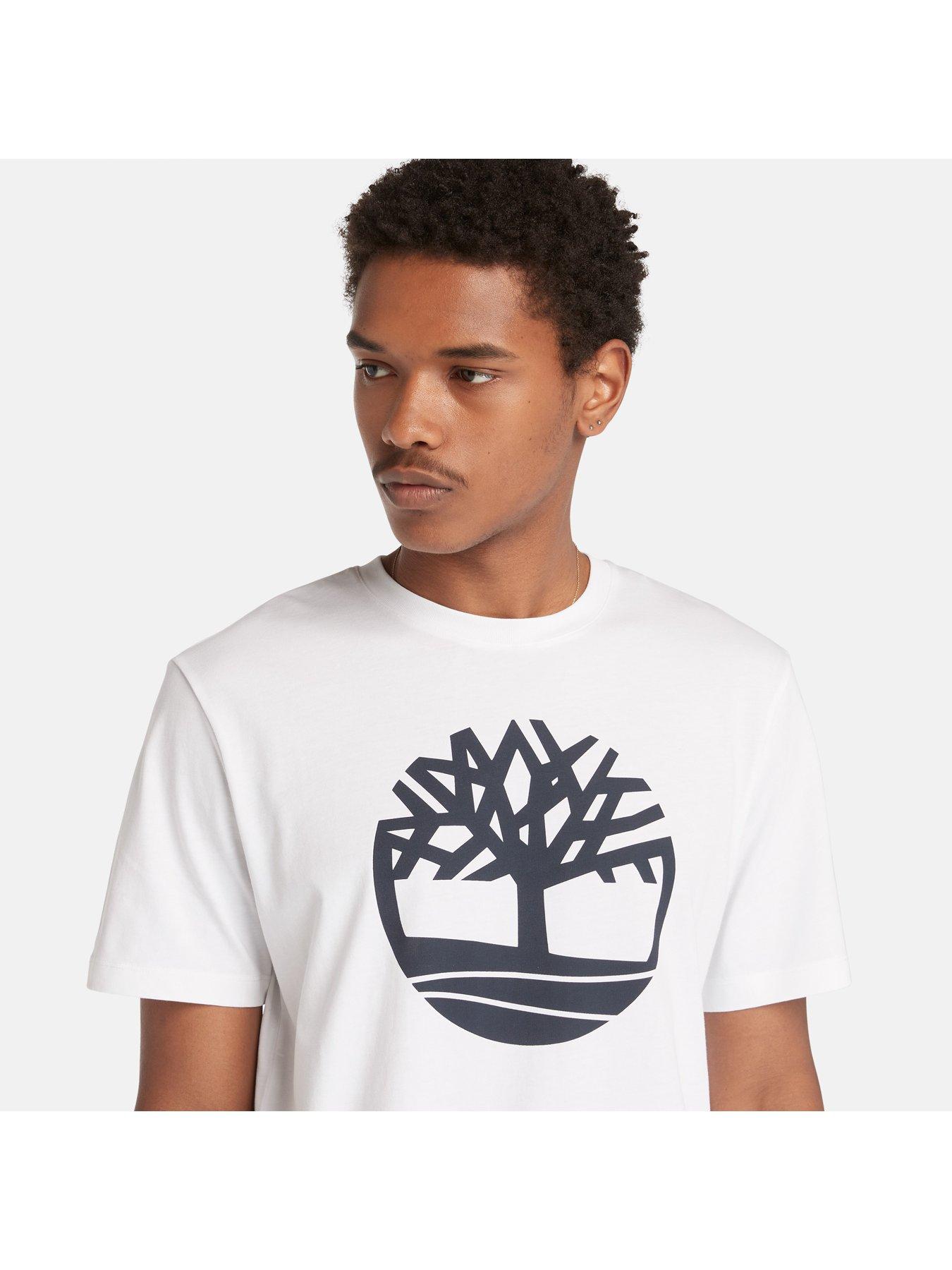 Image 4 of 5 of Timberland Kennebec River Short Sleeve Tree Logo T-Shirt - White
