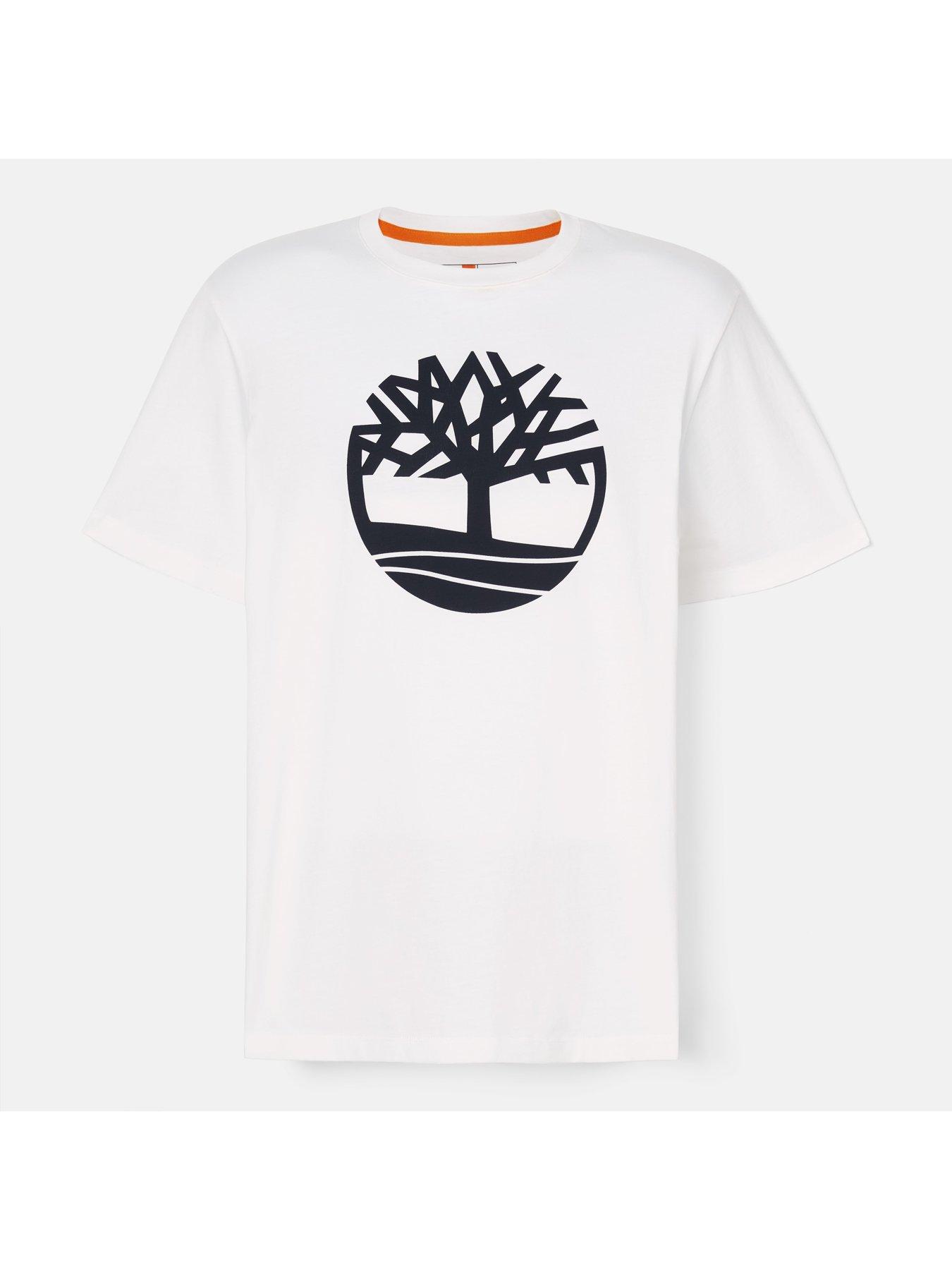 Image 5 of 5 of Timberland Kennebec River Short Sleeve Tree Logo T-Shirt - White