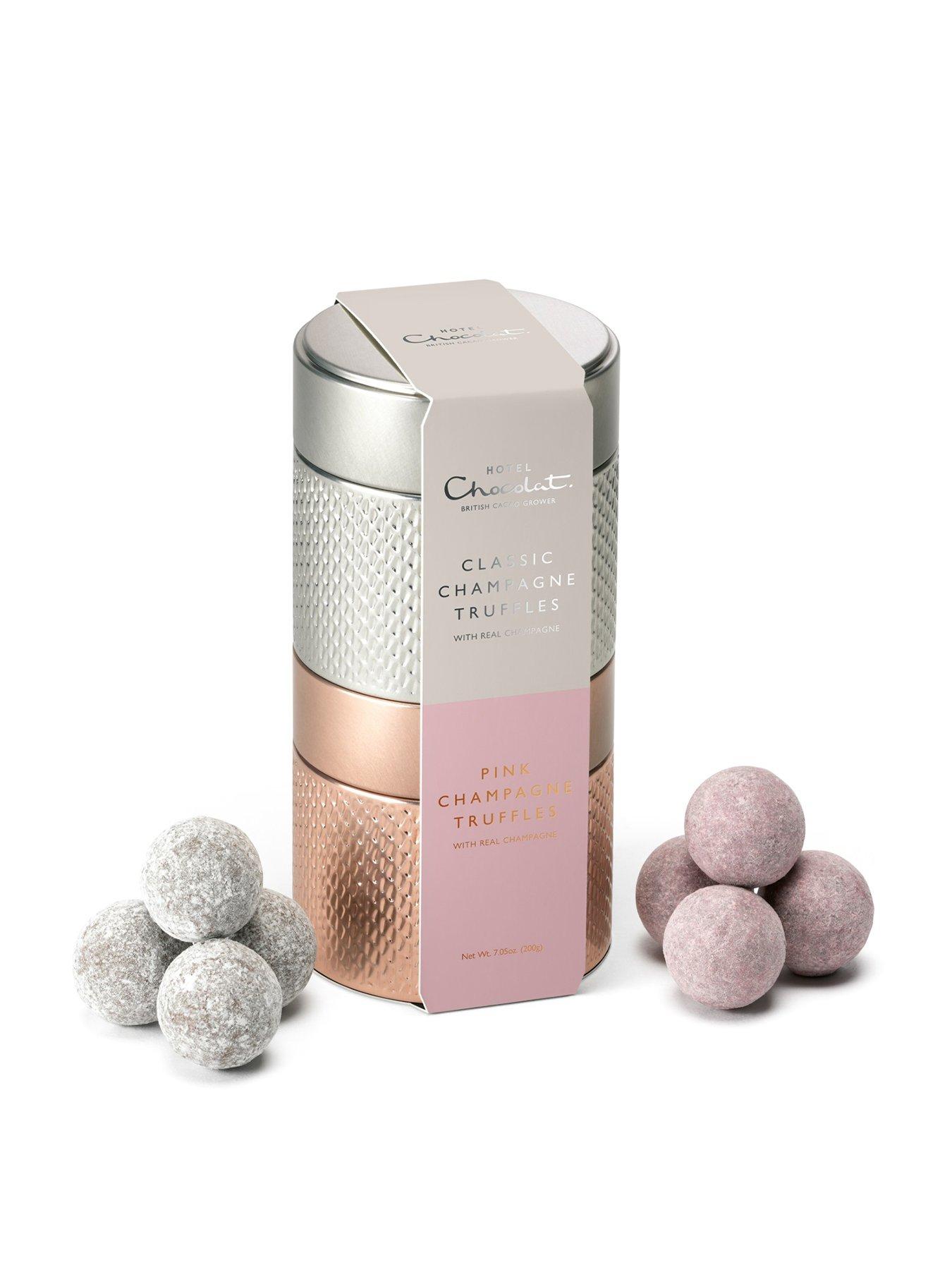 Product photograph of Hotel Chocolat Pink Amp Classic Champagne Truffles Tin from very.co.uk