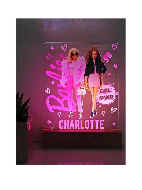 front image of character-world-personalised-barbie-night-light