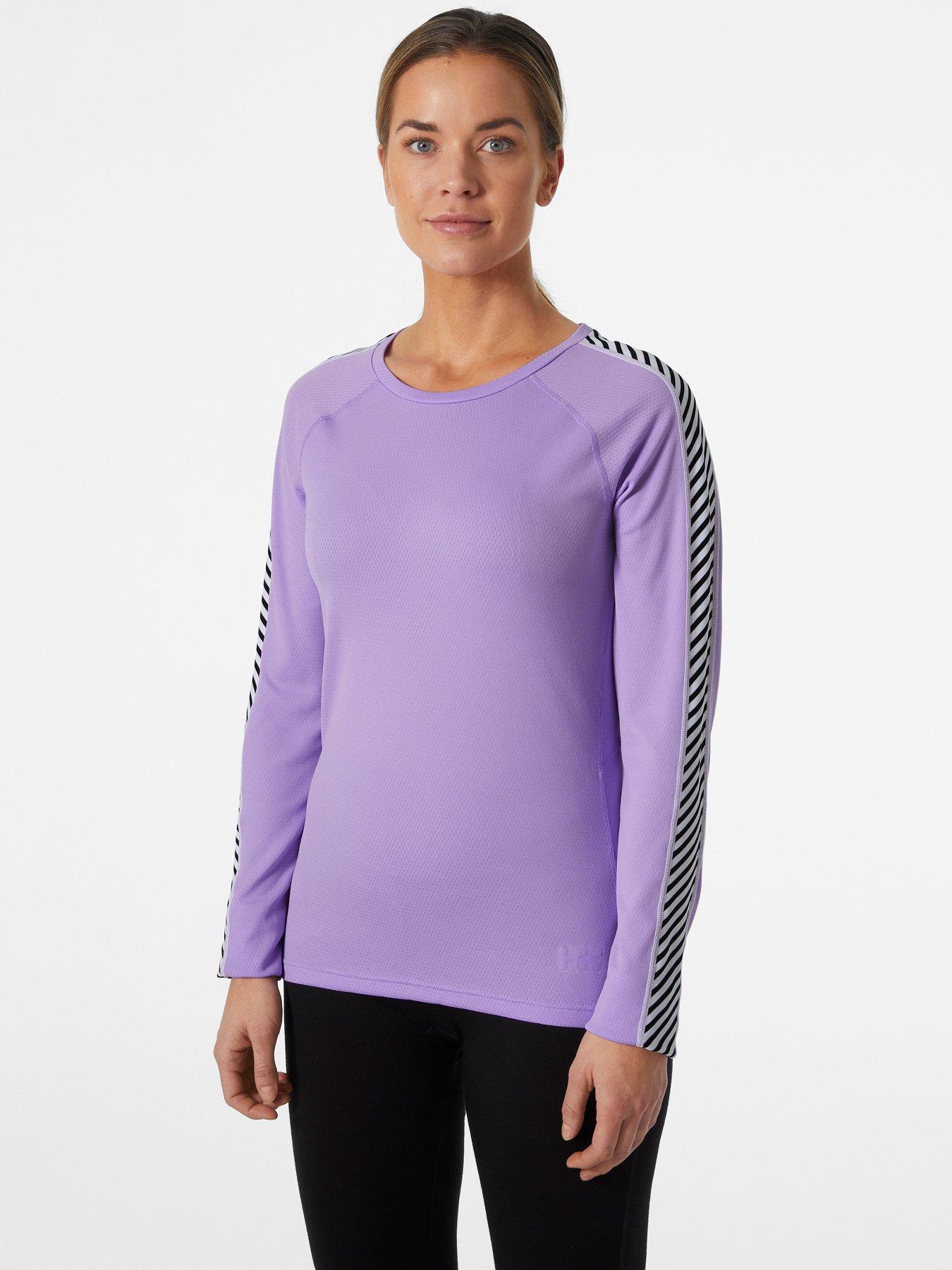 Helly Hansen Lifa Active Stripe Crew Light Purple Very.co.uk