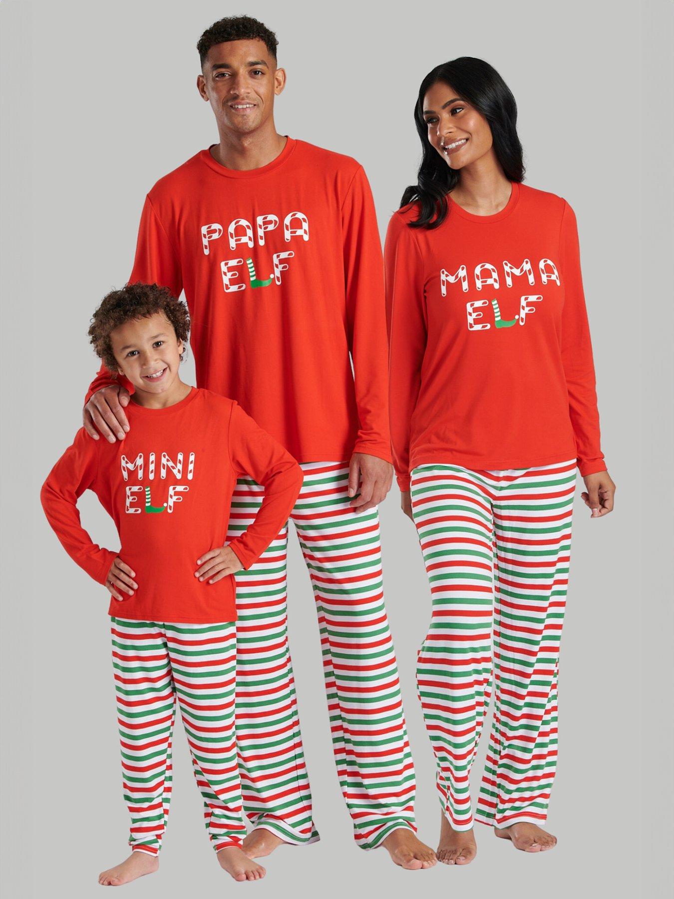 loungeable-family-kids-mini-elf-long-sleeve-and-trouser-pyjama-set-red