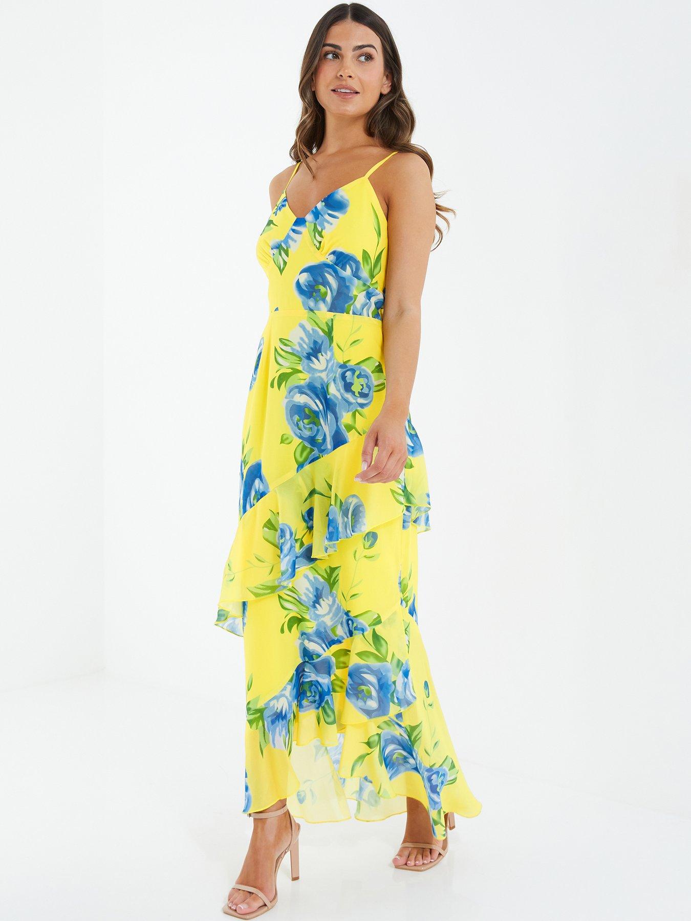 Quiz yellow best sale floral dress