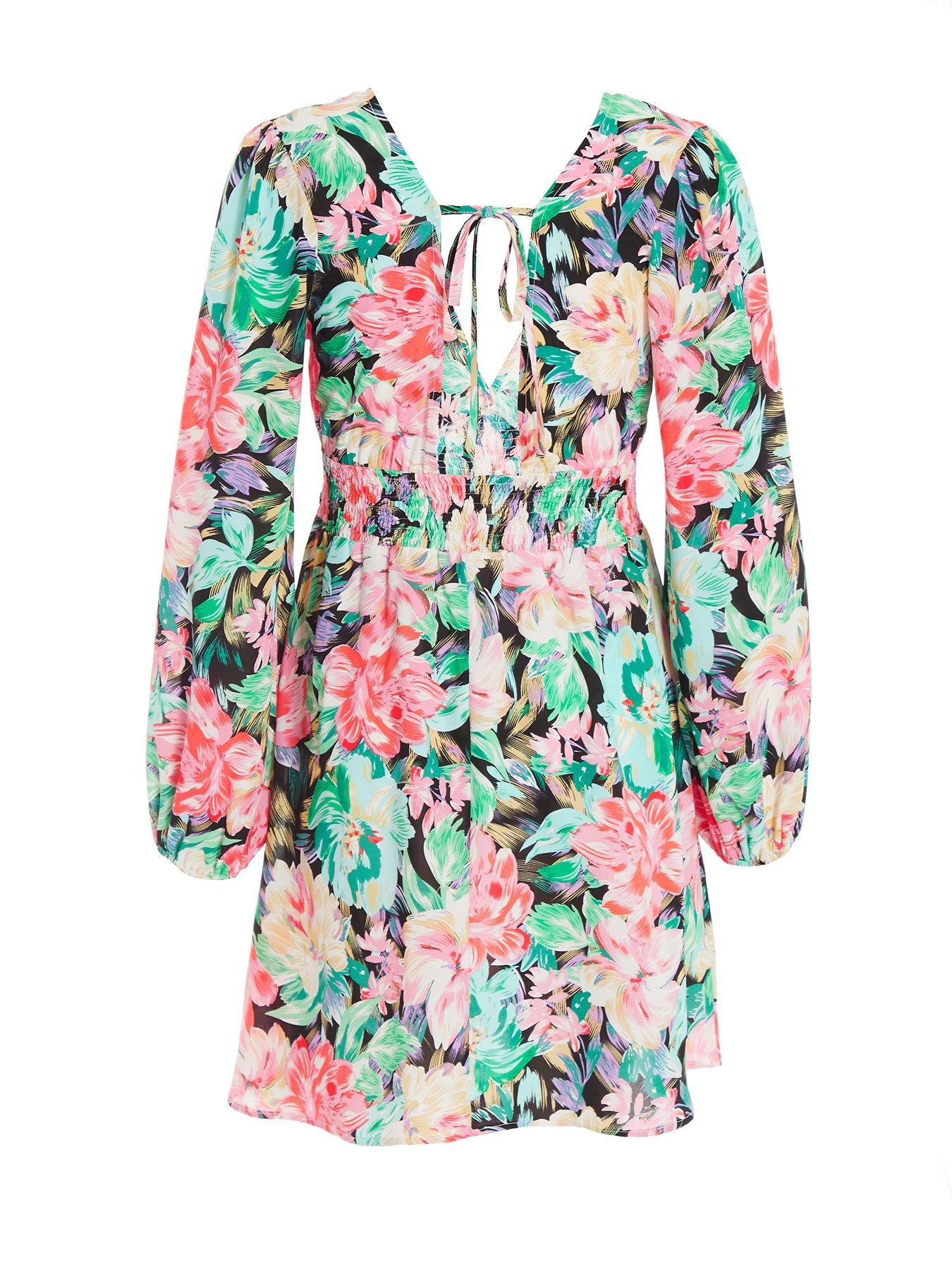 Quiz Floral Skater Dress Very.co.uk