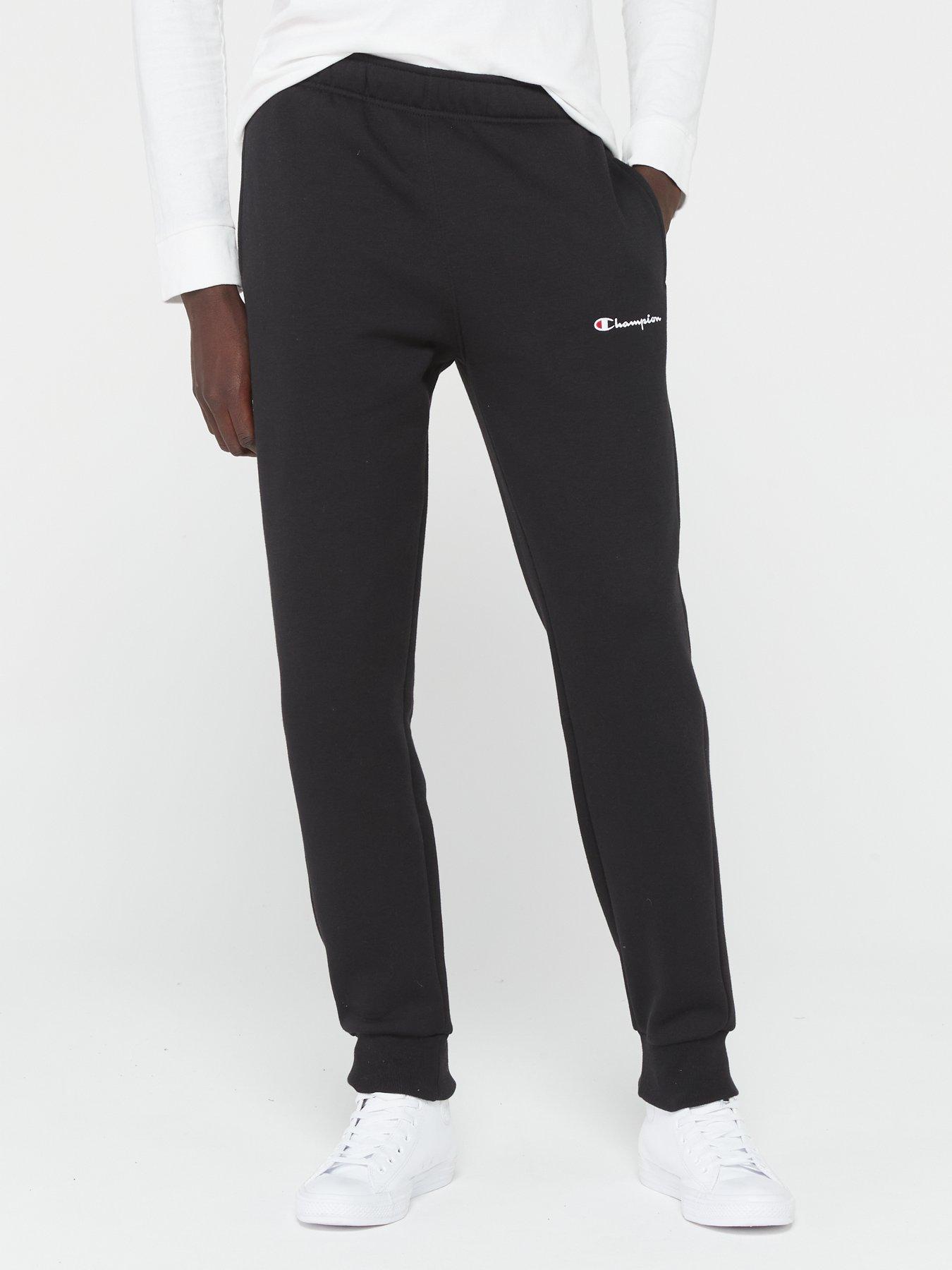 Champion Reverse Weave Small Logo Black Sweatpants