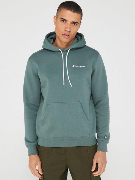 champion-small-logo-hoodie-green
