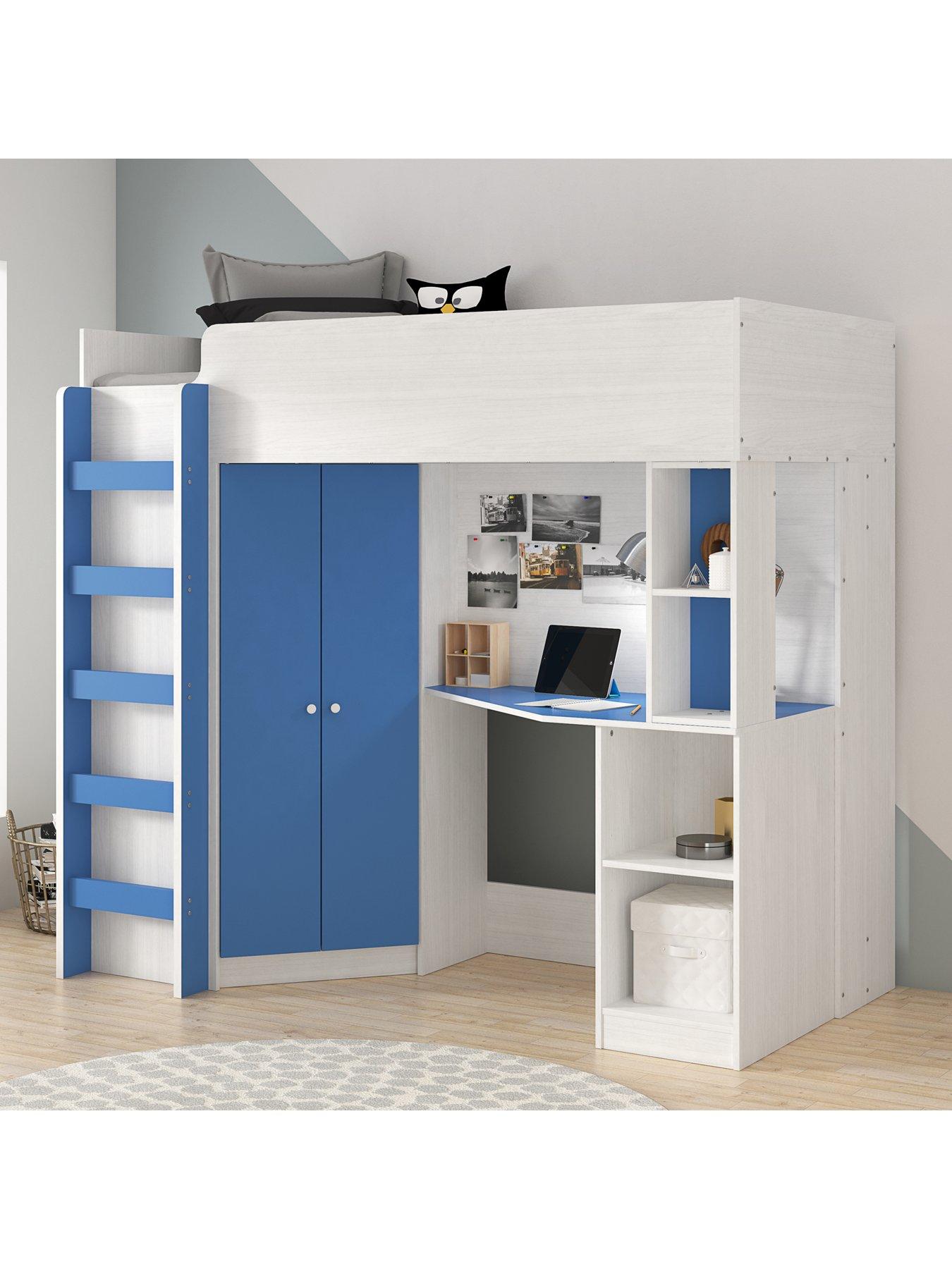 Image 2 of 7 of Very Home Miami Fresh High Sleeper with Mattress Options (Buy and SAVE!) - Blue