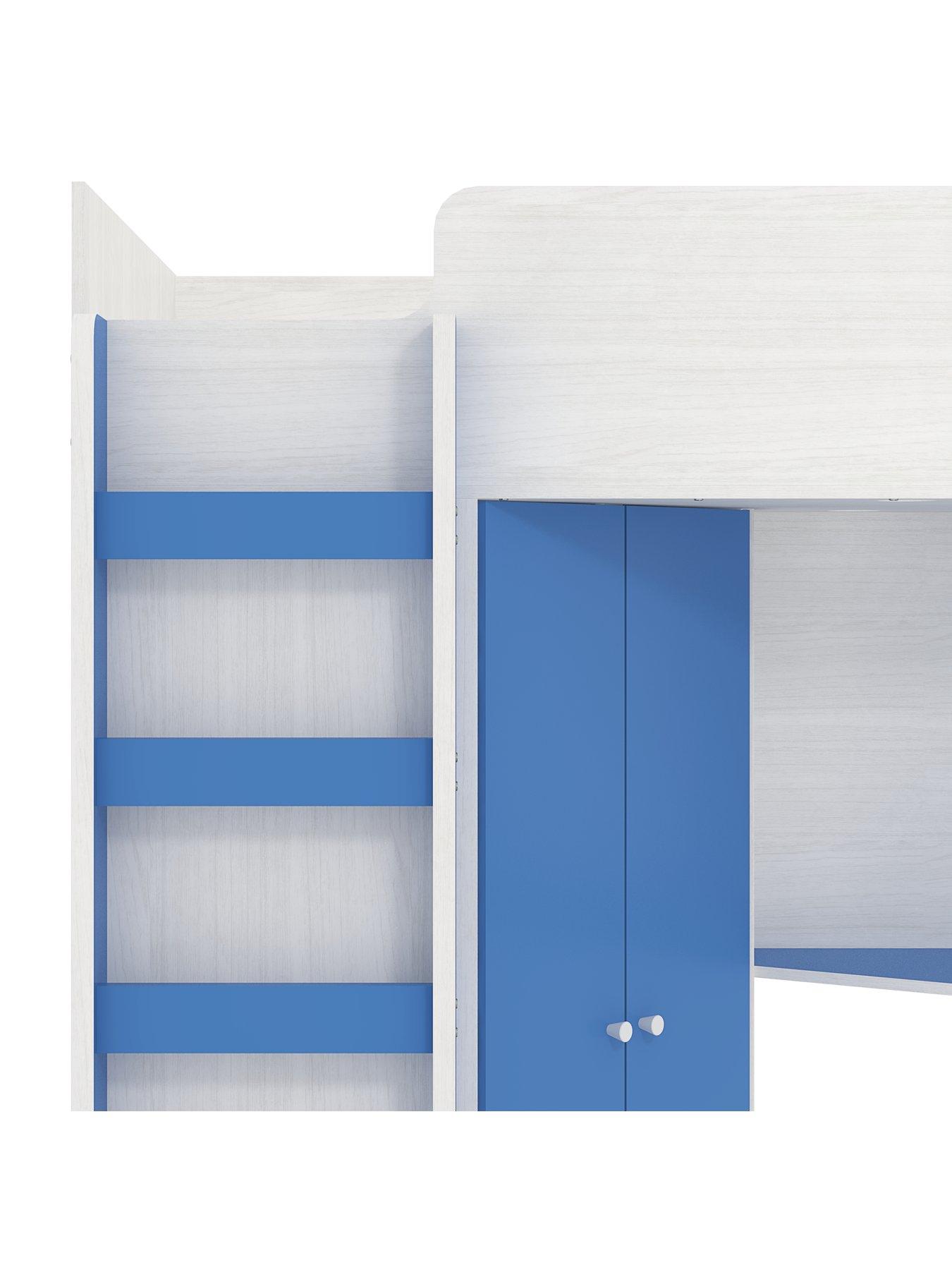 Image 4 of 7 of Very Home Miami Fresh High Sleeper with Mattress Options (Buy and SAVE!) - Blue