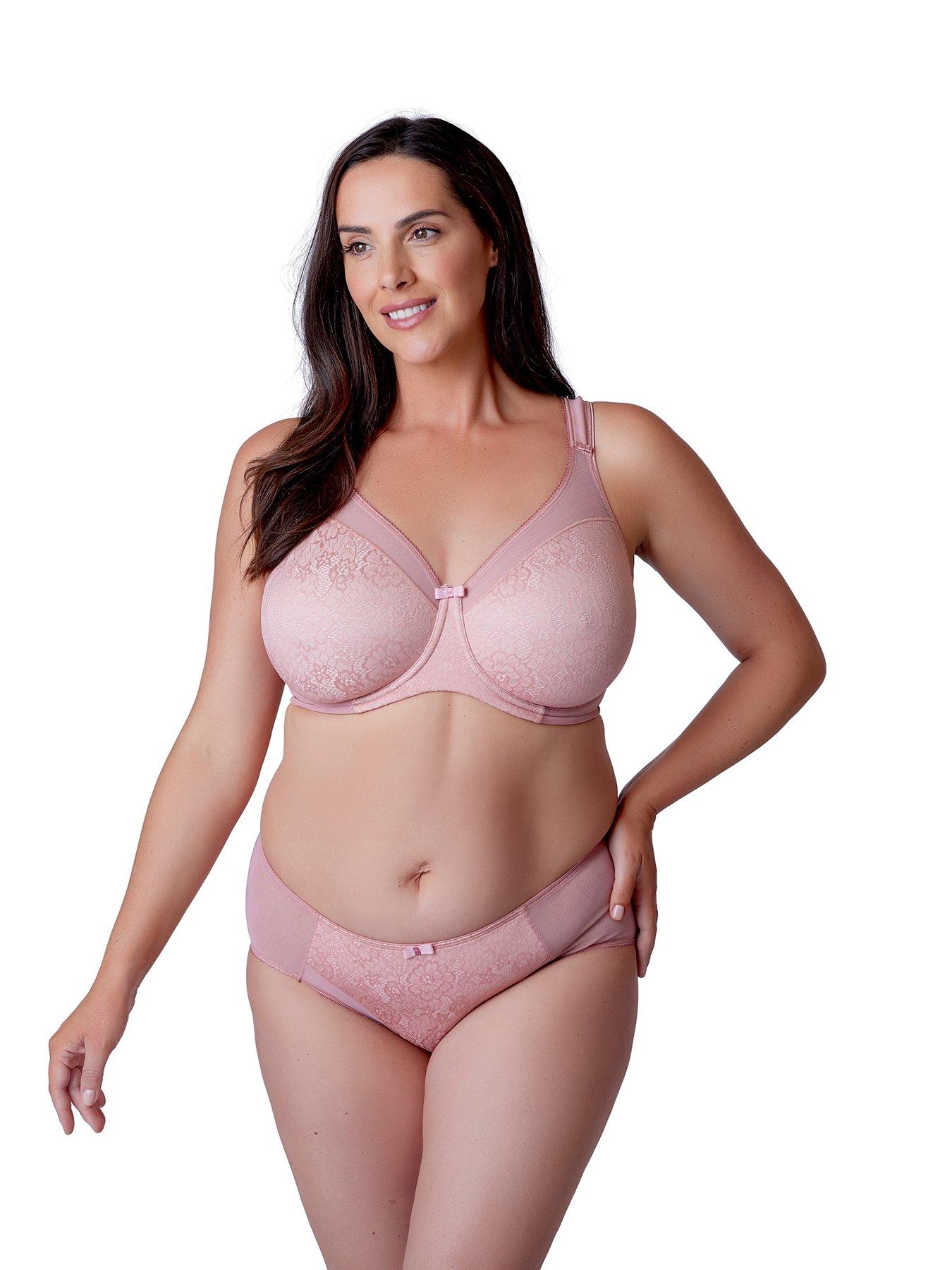 undefined Beauty Lace Non Padded Underwire Everyday Minimiser Bra - Ash Rose