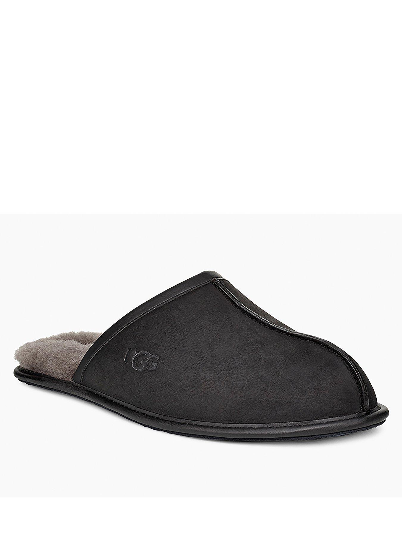 Ugg mens hot sale leather slippers