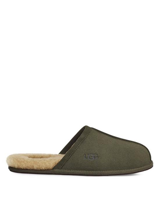 front image of ugg-mens-scuff-slippers-forest-night-dark-green