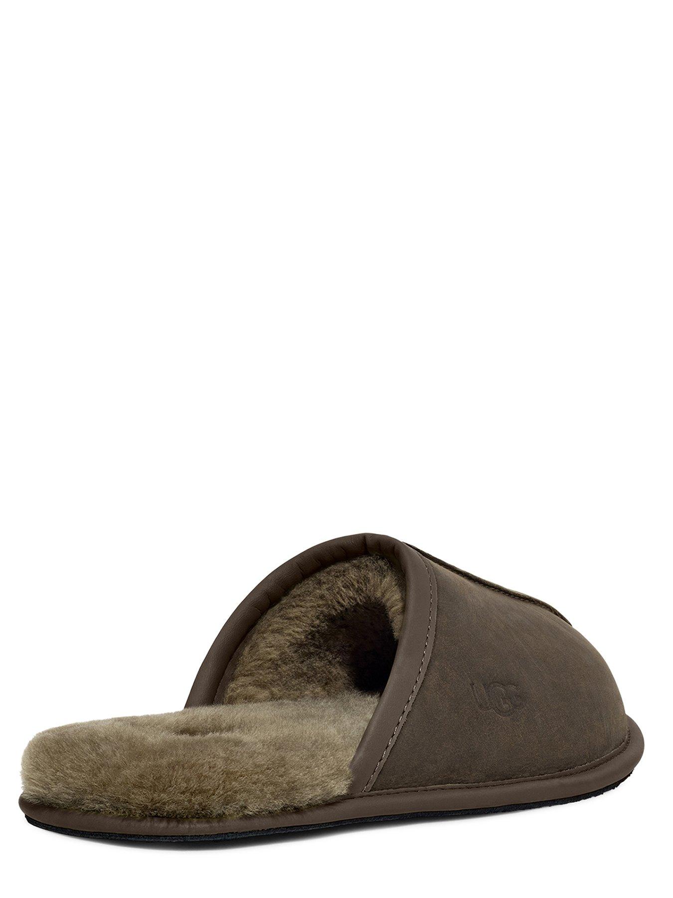 Mens black leather outlet ugg slippers