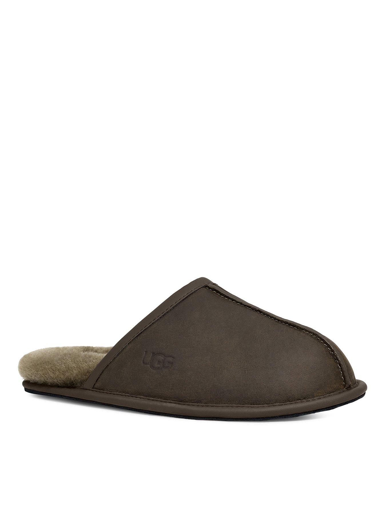 Ugg mens best sale scuff leather slippers