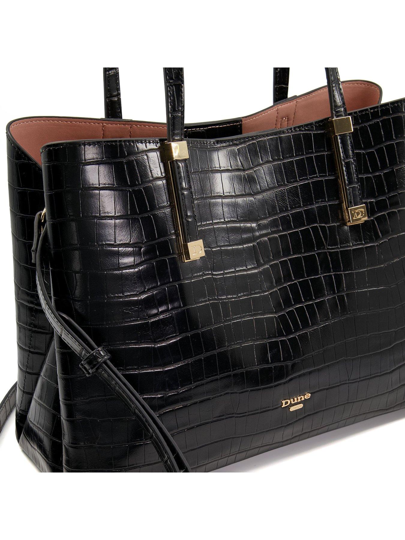 Dune London Dune Dorrie Croc Large Unlined Tote Black Very.co.uk