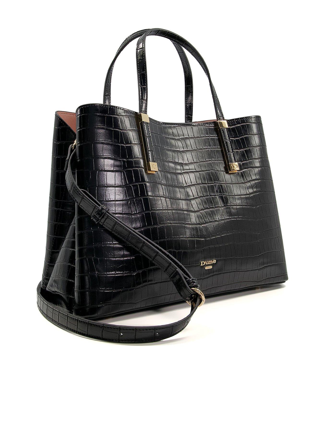 Dune London Dune Dorrie Croc Large Unlined Tote Black Very.co.uk