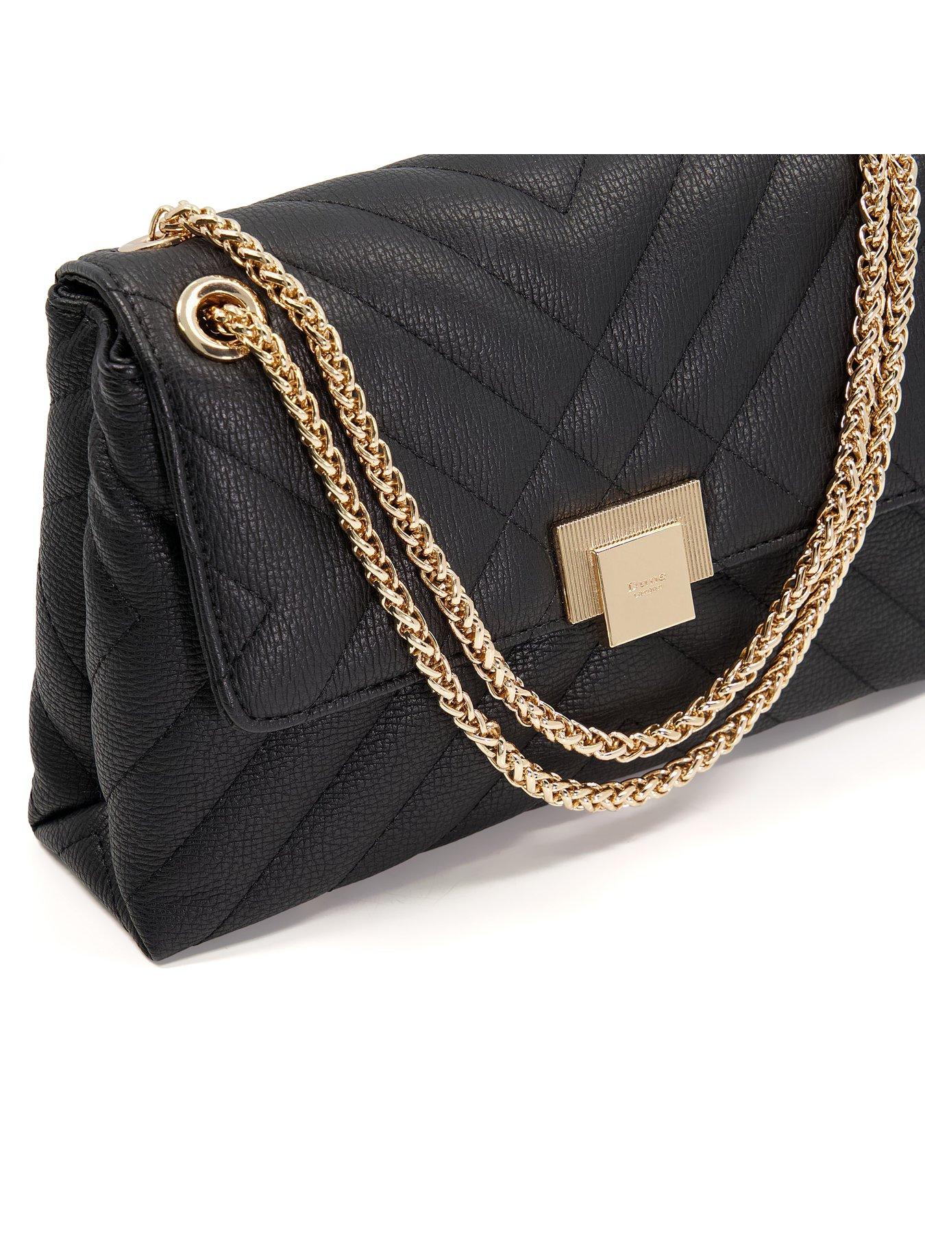 Dune Dorchester Small Quilted Shoulder Bag Black