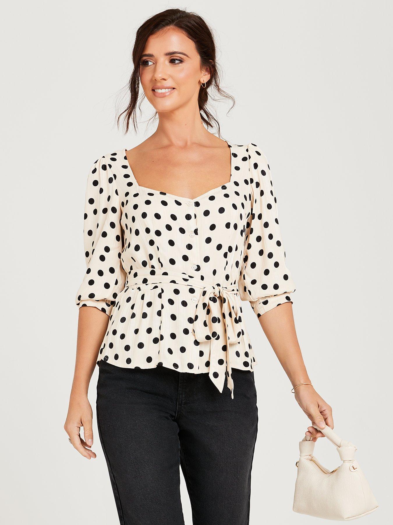 Polka dot hot sale blouse uk