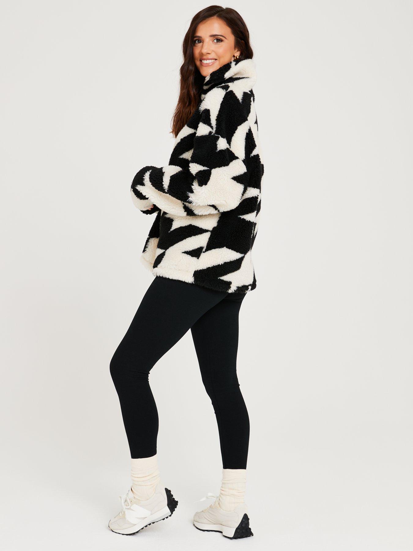 Lucy Mecklenburgh x V by Very Printed Fleece 1/4 Zip Top - Multi 