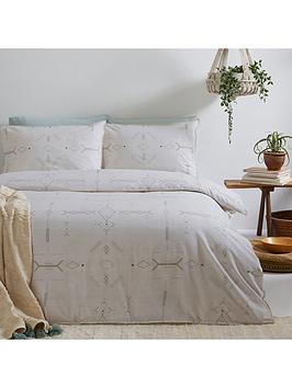 Product photograph of The Yard Mini Inka Washed Cotton Duvet Cover Set from very.co.uk