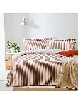 Product photograph of The Yard Hebden Pecan 100 Cotton Duvet Cover Set from very.co.uk