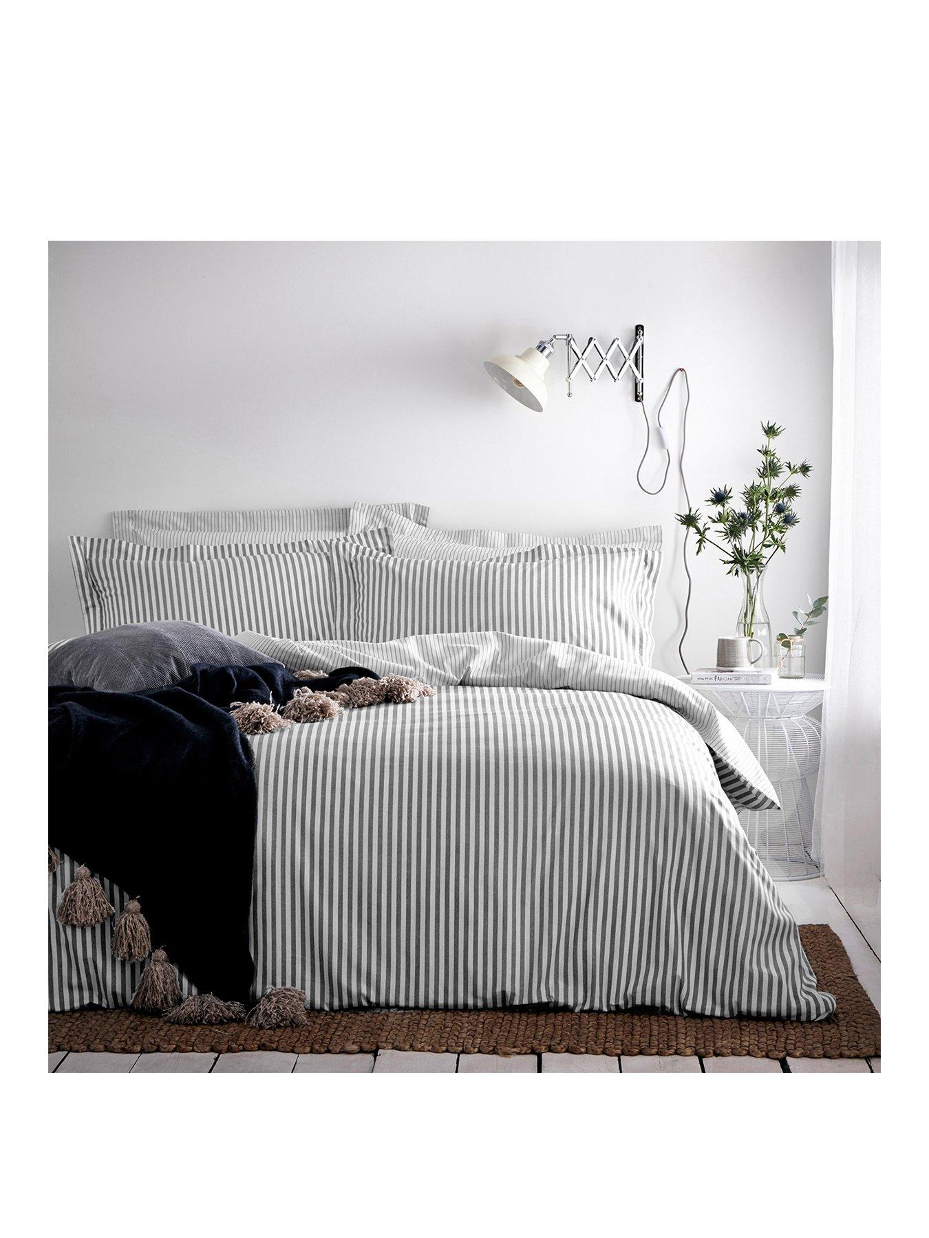 Image 2 of 2 of Yard Hebden Stripe 100% Cotton Duvet Set Grey