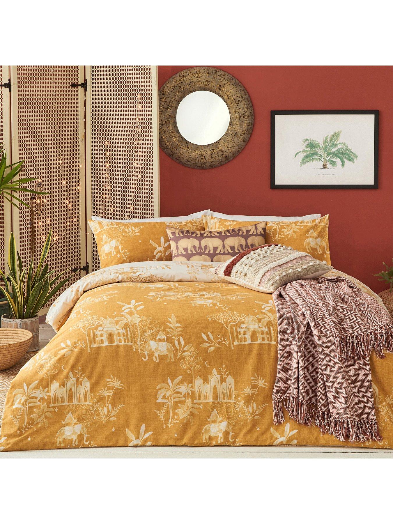 Product photograph of Furn Jaipur Ochre Duvet Cover Set from very.co.uk