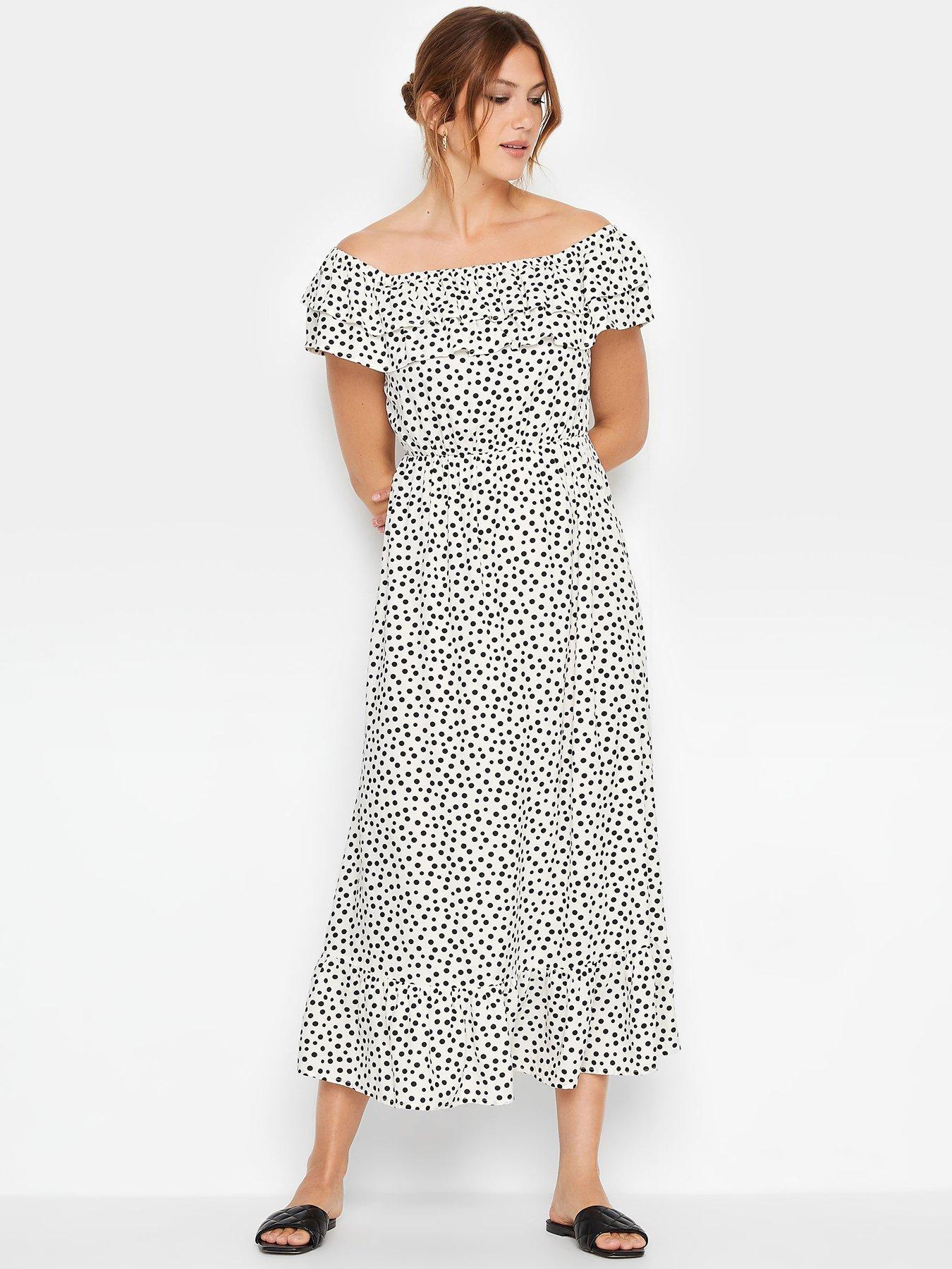 Long Tall Sally Polka Dot Printed Maxi D Cream Very