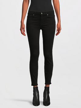 7 for all mankind high waist skinny crop jeans - black