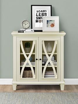 Product photograph of Ellington Double Glass Door Accent Cabinet - White from very.co.uk
