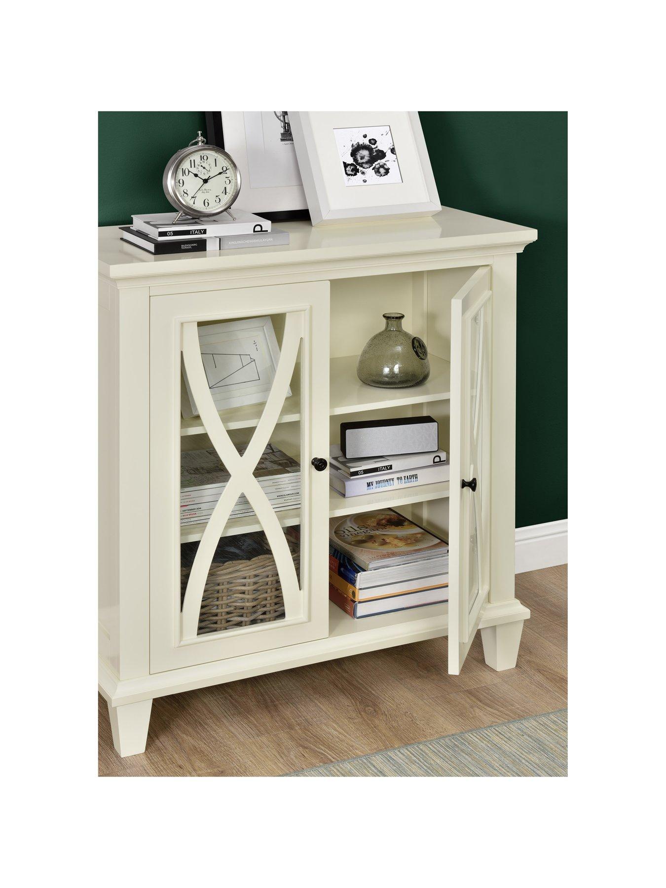 Image 3 of 7 of Ellington Double Glass&nbsp;Door Accent Cabinet - White