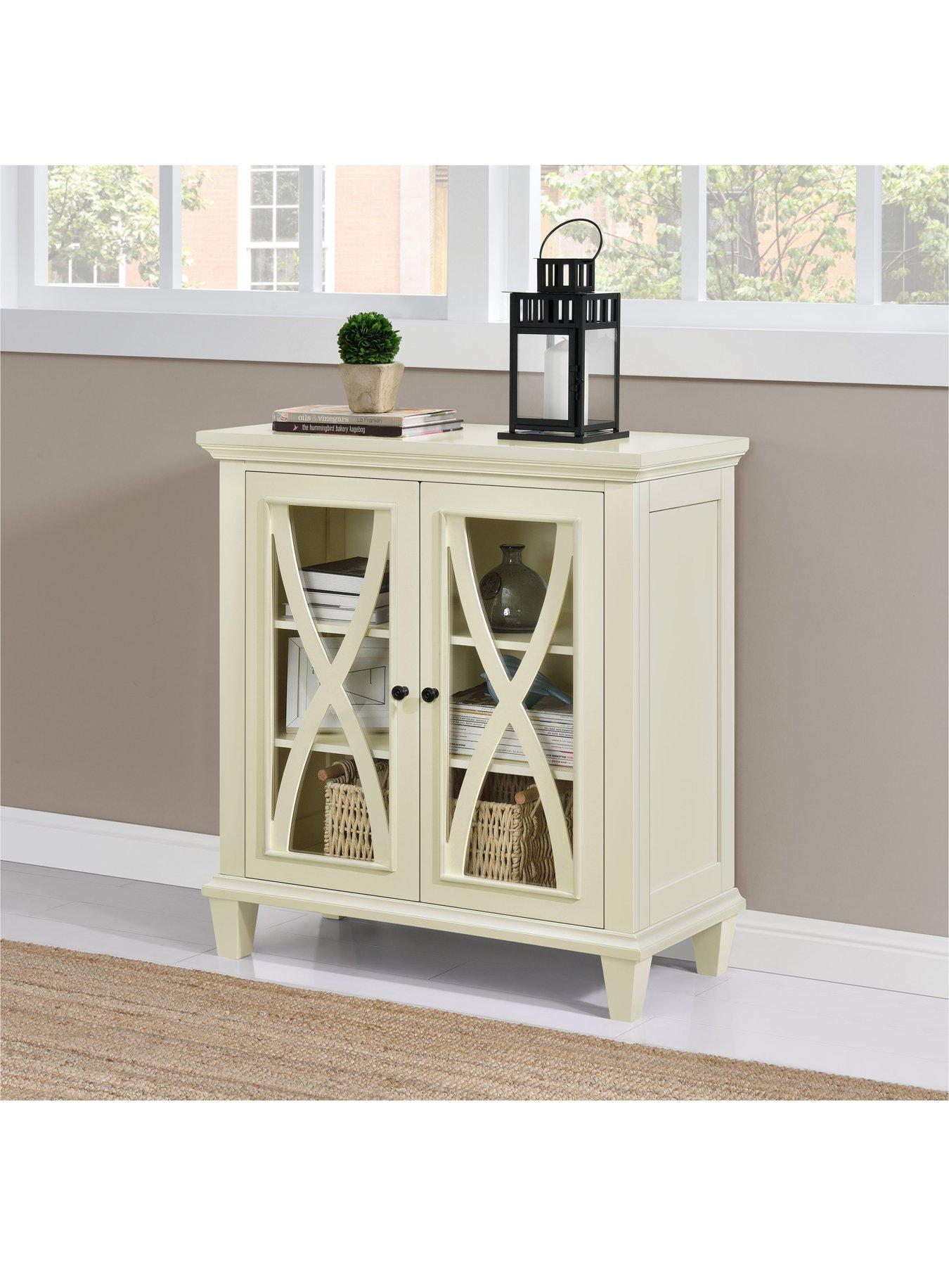 Image 5 of 7 of Ellington Double Glass&nbsp;Door Accent Cabinet - White