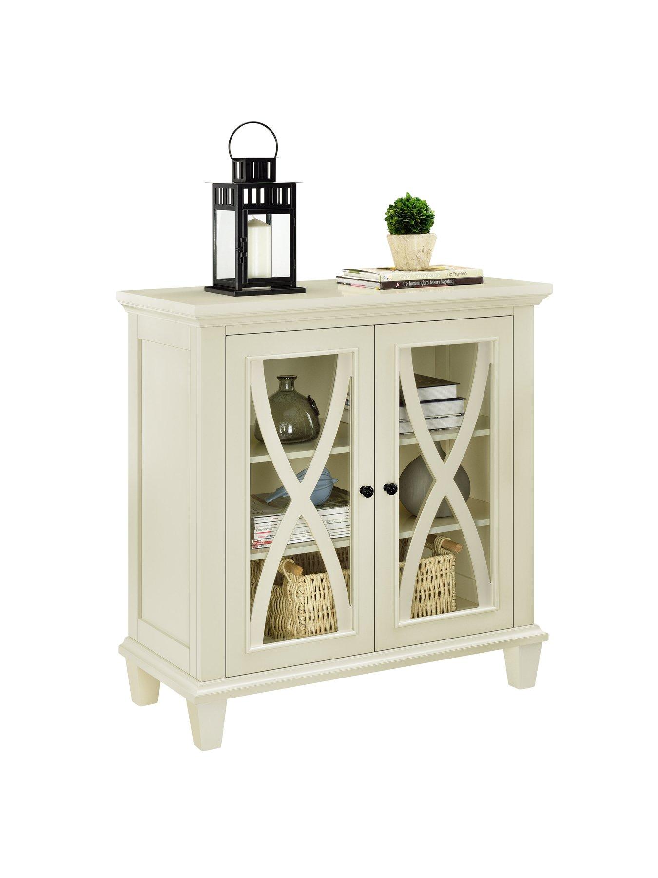 Image 7 of 7 of Ellington Double Glass&nbsp;Door Accent Cabinet - White