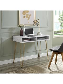 Product photograph of Novogratz Athena Desk - White from very.co.uk