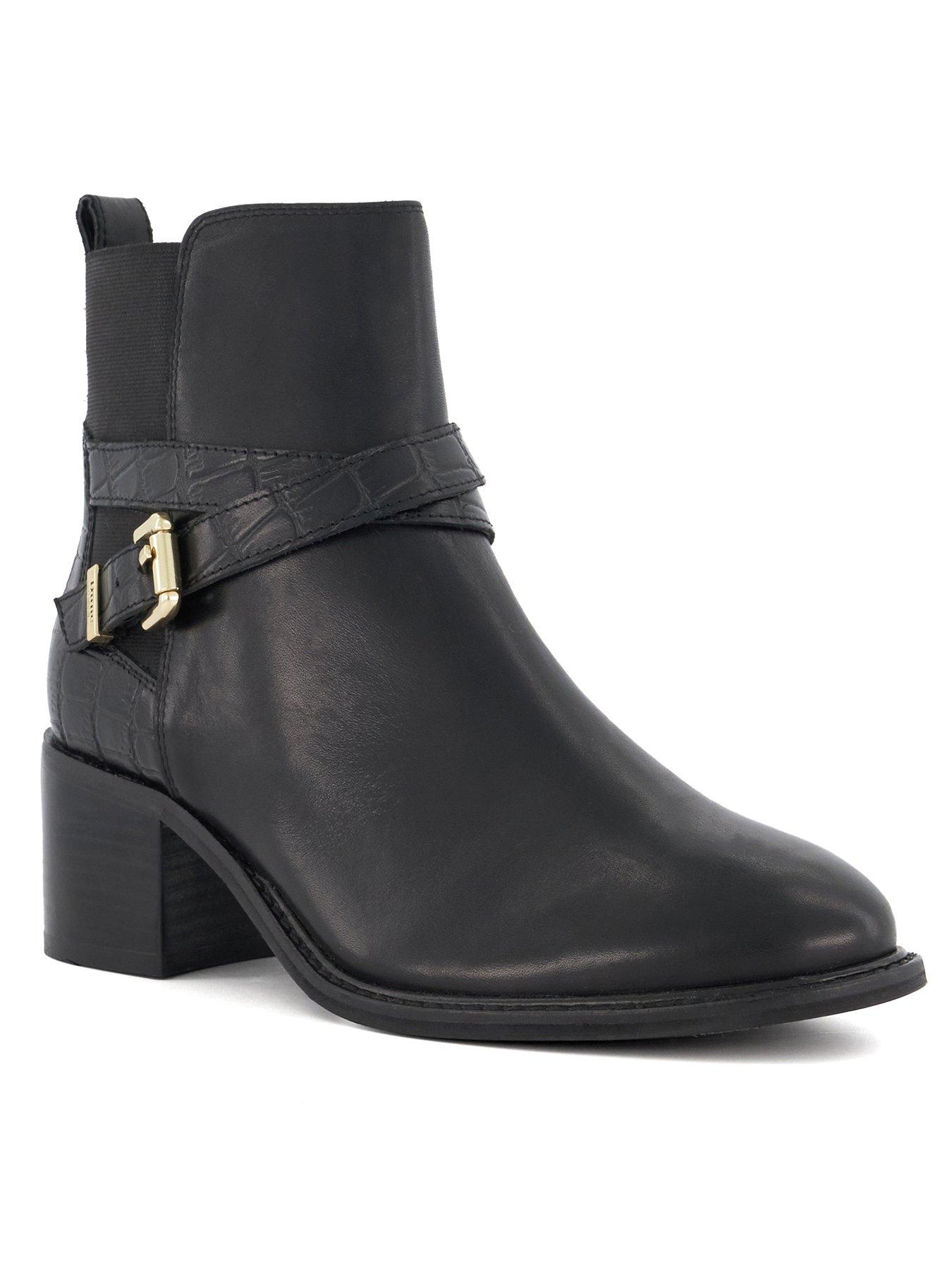 Black ankle strap outlet boots