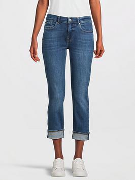 7 for all mankind relaxed skinny slim illusion outer jeans - mid blue