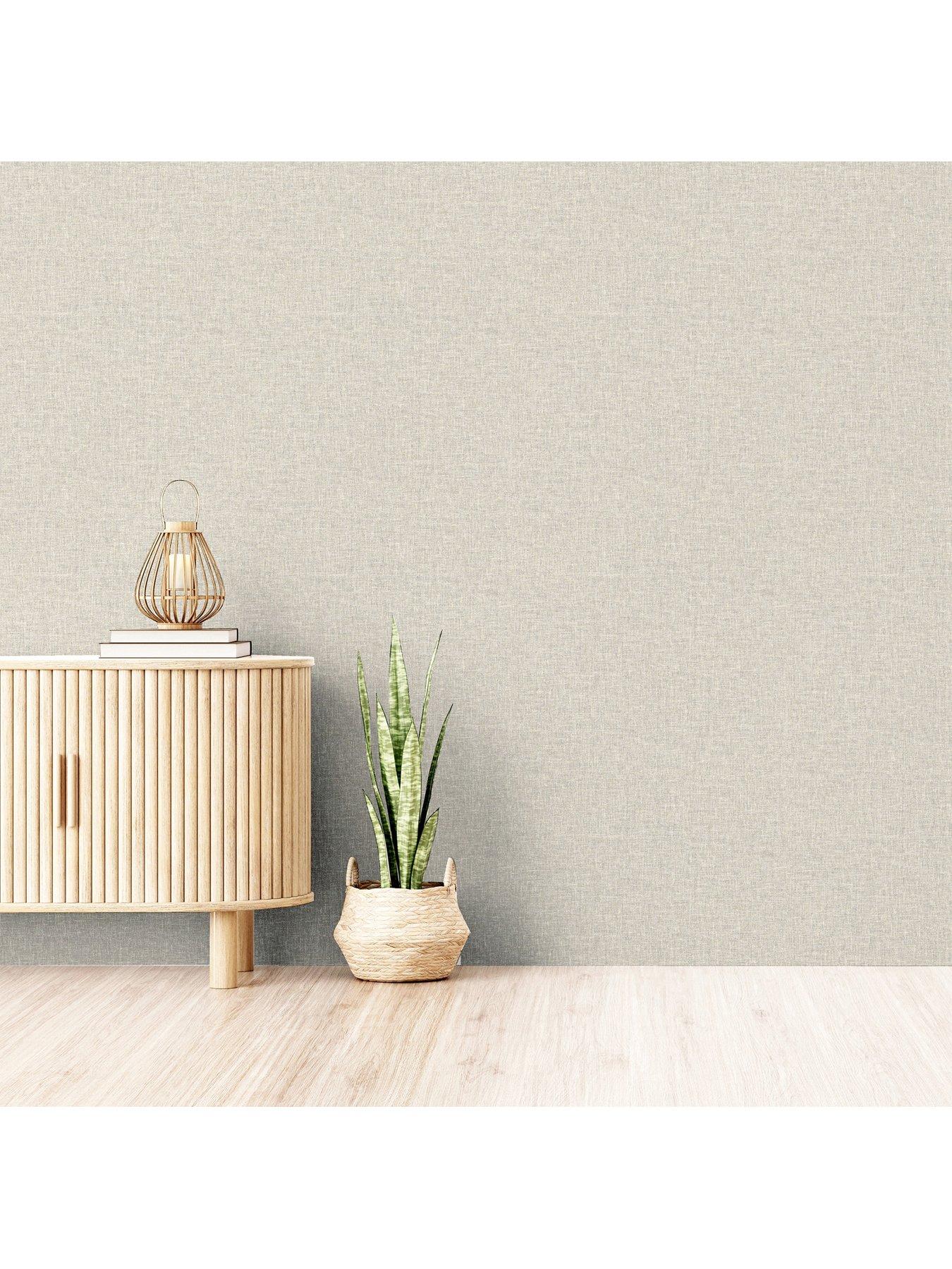 Product photograph of Arthouse Linen Texture Natural Wallpaper from very.co.uk