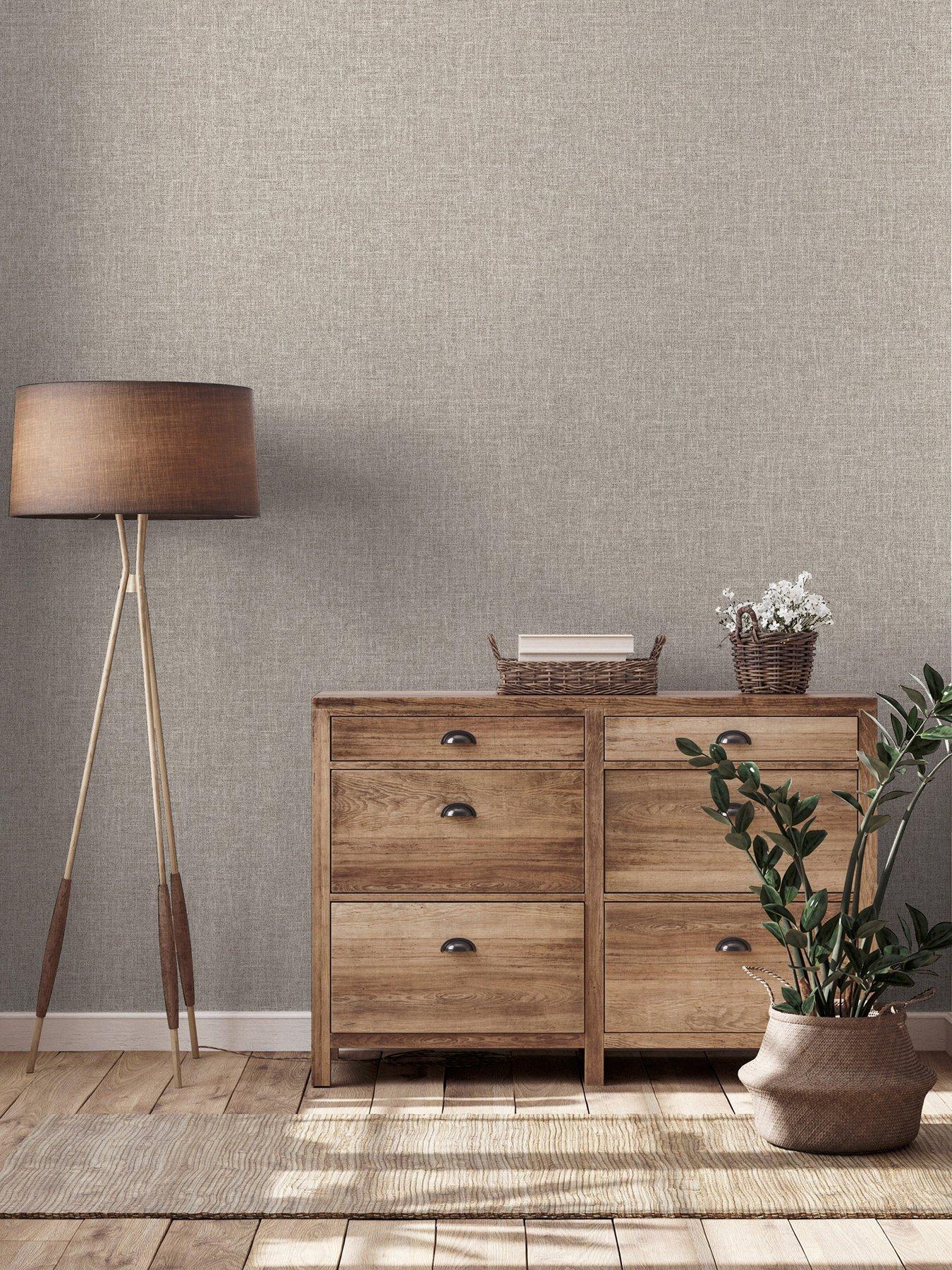 ARTHOUSE Country Plain Taupe Wallpaper