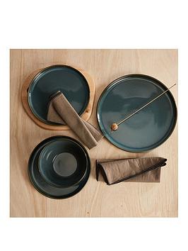 Product photograph of Waterside 12pc Reactive Glaze Green Dinner Set from very.co.uk