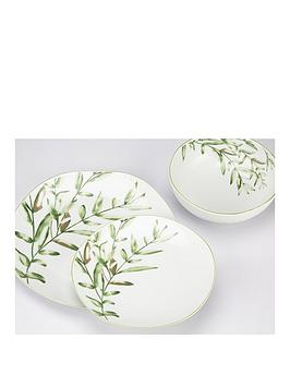Product photograph of Waterside 12pc Artisan Leaf Dinner Set from very.co.uk