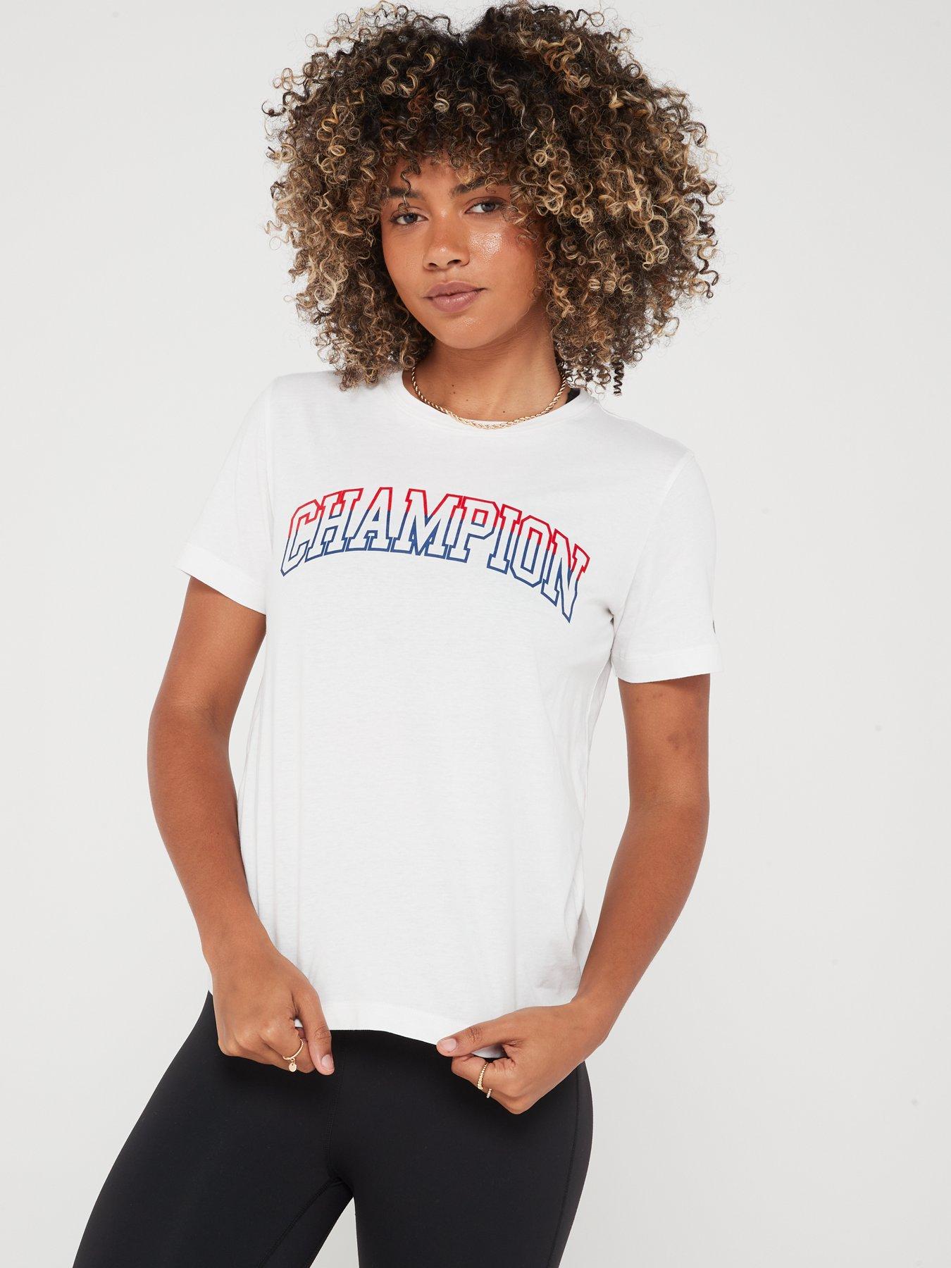 White champion shirt store womens